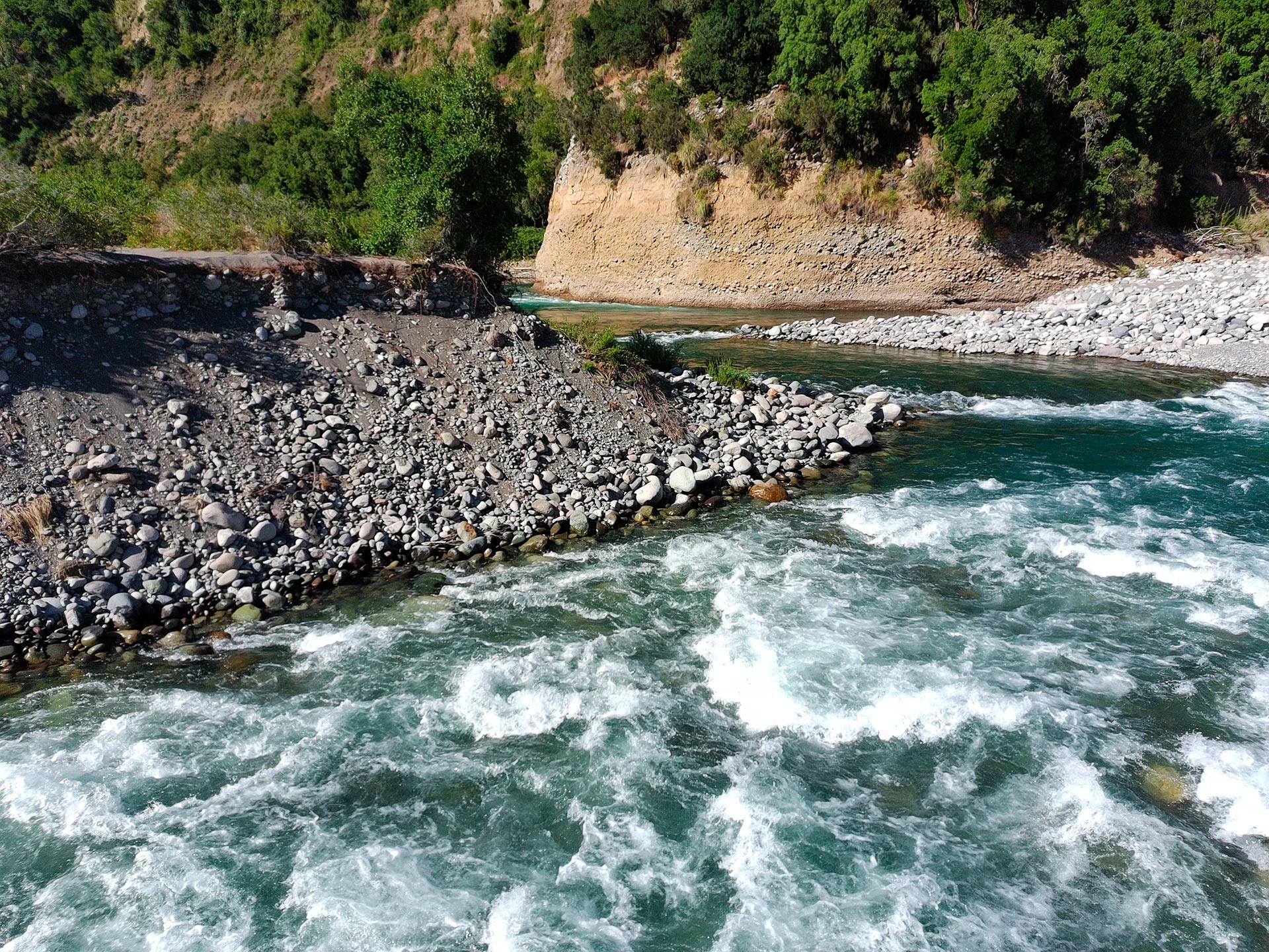 Cordillera y río Ñuble vistos desde el proyecto inmobiliario Las Pilcas
